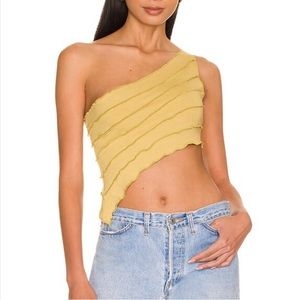 Superdown Sel One Shoulder Top in Matcha - Women’s L
